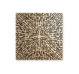 GINER Y COLOMER Tête de lit design en MDF, finition dorée et noire, artisanale, dimensions 120 x 120 x 3 cm
